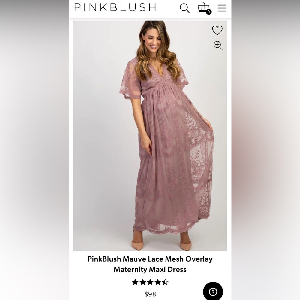 Pink Blush maternity mauve maxi dress